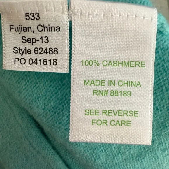 Lilly Pulitzer Light Blue Ruffle Full Wrap Cashmere Long Sleeve Sweater SKU0395 - Picture 11 of 12